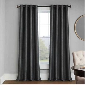 NEW Casual Luxe TALYA Solid Gray PEWTER 108"L x 50" 1 Single Curtain PANEL Drape - Picture 1 of 2