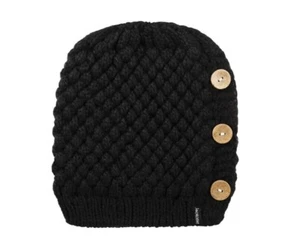 ISOTONER chunky 3 button women's beanie winter hat for ponytail - BLACK - Picture 1 of 6