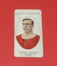 CIGARETTES CARD F&J SMITH FOOTBALL CLUB RECORDS 1918 JAMES BROWNLIE THIRD LANARK