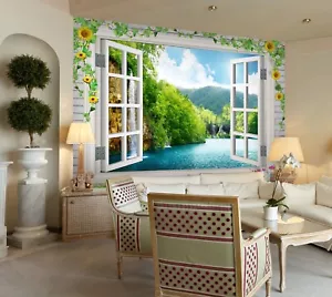 3D Window View A275 Business Wallpaper Wall Mural Self-adhesive Commerce Amy - Picture 1 of 11