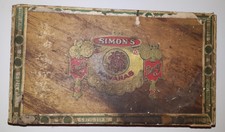 RARE VINTAGE AMERICAN  "SIMON'S ROOSEVELT" CIGAR BOX - WOOD - VERY GOOD