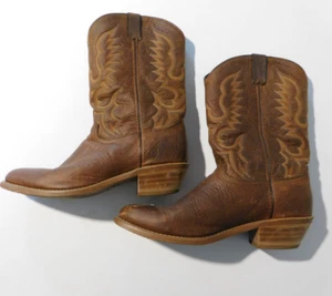 ABILENE Mens Size 12 Brown Leather Cowboy Western Boots - Imagen 1 de 16