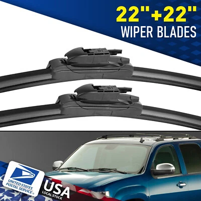Escobilla limpiaparabrisas delantera para GMC Yukon 2007-2013 22"22" genuina negra de EE. UU. Foto 1 de 4