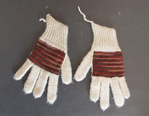 HANDSCHUHE - Damen Handarbeit 100% Lamawolle Peru 1989 Größe: L 19 cm/7,5" - UNGETRAGEN  - Bild 1 von 3