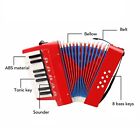 (Red)17 Keys 8 Bass Piano Accordion Portable Acordeon Instrument With