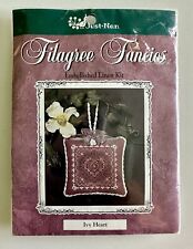JUST NAN Filagree Fancies Ivy Heart Embellished Linen Counted Cross Stitch Kit