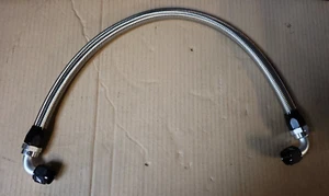 66cm Stainless Steel Braided Hose Oil Cooler Hose 10AN With 90 Degree Fittings - Picture 1 of 4