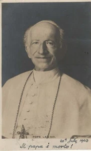 POSTAL ROTATIVA PAPA LEÓN XIII FECHADA EL DÍA DE SU MUERTE 20 DE JULIO DE 1903 - Imagen 1 de 2