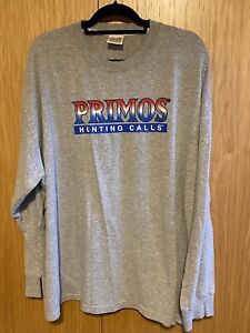 PRIMOS Hunting Calls "Speak the Language" Long Sleeve LOGO T Shirt Gray Size 2XL