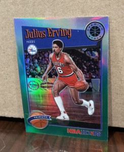 JULIUS ERVING 2019-20 PANINI HOOPS PS GREEN PRIZM #293 - 76ERS