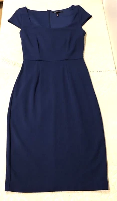 Victoria's Secret Women's Size 4 Navy Blue Pencil Dress Cap Sleeve Scoop Neck - Image 1 of 4