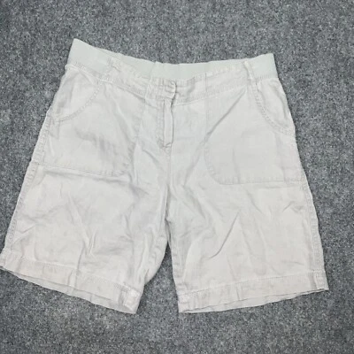 Shorts feminino J.JILL tamanho 4 linho cinza cintura macia utilitário casual - Imagem 1 de 4