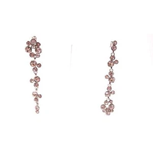 Designer Women's round Princess Crystal Gemstone Drop Earrings NWOT 98 - Picture 1 of 9