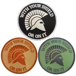 set of 3 spartan helmet sew/iron on patches morale patch seal team WITH YOUR - Picture 1 of 10