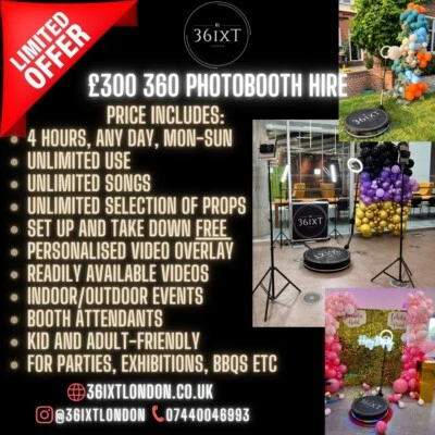 100cm 360 Photobooth for Hire all over the UK! For Parties, Corporate Events ETC - Image 1 of 4