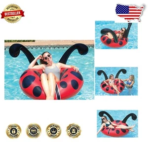 Compact Inflatable Lady Bug Swimming Pool Float - Easy Inflate/Deflate - Picture 1 of 11
