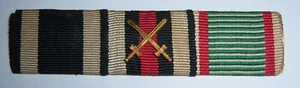GERMAN - 3 Place Ribbon Bar; Iron Cross, Vets. Cross & Pro Deo Et Patria. - Foto 1 di 2
