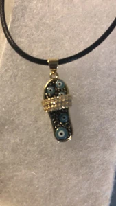 Evil Eye Halsketten - Sandalenanhänger ~ Damenschmuck - Kordelhalsketten NEU - Bild 1 von 3