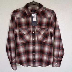 Pendleton Shirt Womens Small Plaid Umatilla Pearl Snap Western Wool Top USA NEW - Picture 1 of 11