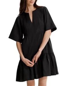 COUNTRY ROAD TIERED MINI DRESS Black Size 16 L XL Raime Fabric  - Picture 1 of 10
