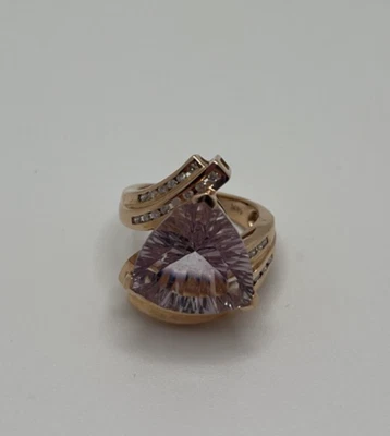 Dallas Prince 14K Rose Gold Ring – Size 5 – Amethyst Triangle Stone - Image 1 of 4