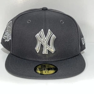 New York Yankees New Era 59Fifty Dark Graphite Fitted Hat Cap 7 3/4 - Picture 1 of 7