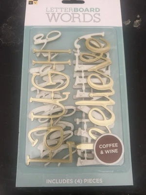 Home by DCWV Letterboard Words Coffee & Wine 4 pcs American Crafts Merlot Latte - Image 1 of 2