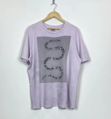 Camiseta DIESEL Claudio Majorana Serpiente Hombre Talla L Púrpura Claro Top Diseñador Foto 1 de 4