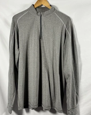 Camisa Tasc Performance Tech Cuarto Cremallera Para Hombre Grande Gris Algodón Orgánico Bambú Foto 1 de 4