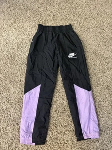 Nike Black and Purple Windbreaker Jogger Pants Size youth large - Picture 1 of 4