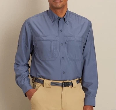 Duluth Trading - Men’s CoolPlus Action Long Sleeve Shirt - Blue - Vented - Large - Image 1 of 4