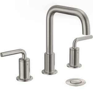 Brushed Nickel Bathroom Faucet, 2-Handle 8 Inch Widespread Bathroom Sink Fauc... - Picture 1 of 9