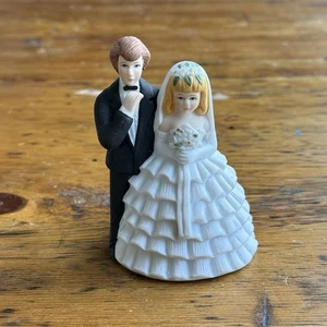 Estatuilla de porcelana de novia y novio Lefton de colección adorno de pastel Taiwán - Imagen 1 de 11