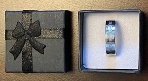 Anillo de plata esterlina banda oración serenidad talla 10 QG 925 - Imagen 1 de 4