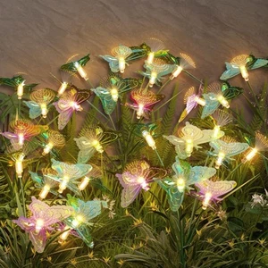 Solar Lights Outdoor Waterproof 8-Head Butterfly Decorations,Solar Garden Lig... - Picture 1 of 7