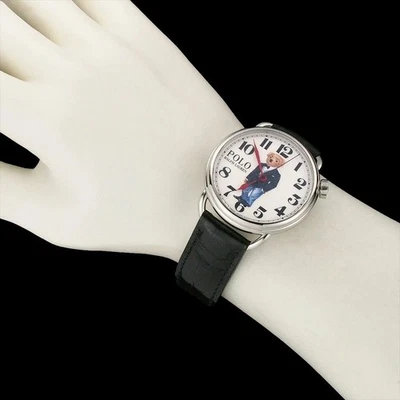 Ralph Lauren Tuxedo Polo Bear Watch 41mm Automatic Black Leather Used - Image 1 of 4