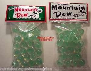2 BOLSAS DE MOUNTAIN DEW HILLBILLY SODA PUBLICIDAD MÁRMOLES - Imagen 1 de 1