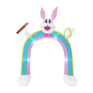 HUGE 9'8" Easter Inflatable Rabbit Decoration Bunny Archway Outdoor LED Decor - Picture 1 of 7