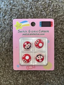 Pack of 4 Thumb Grips - Cute Series - Mario and Toad - For Nintendo Switch Joy-C - Imagen 1 de 2