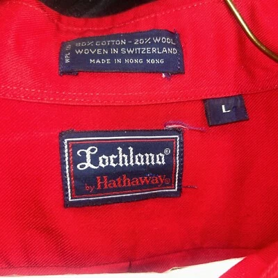 Camisa Grande Vintage Años 60 Lochlana Hathaway Roja Mezcla Lana Pero Cuello Foto 1 de 4