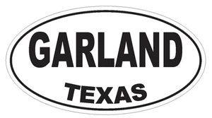 Garland Texas Oval Bumper Sticker or Helmet Sticker D3408 Euro Oval - Picture 1 of 1