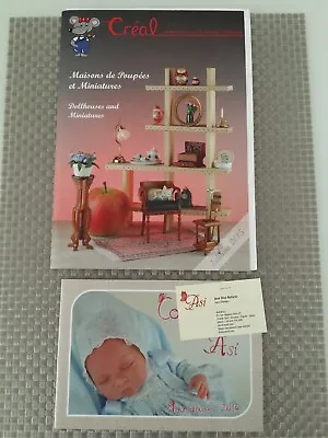 2 ältere Kataloge - Puppenhaus Zubehör Miniaturen Creal M. Preisl. + ASI Puppen • 4€