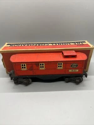 Lionel  Pre-War R.R. Lines 1682 Red Tin Litho Caboose Train Vintage Box vtg Car - Image 1 of 4