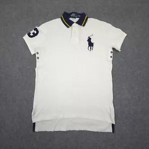 Ralph Lauren Shirt Mens MEDIUM White Short Sleeve Polo T Shirt Big Pony Size M - Picture 1 of 10