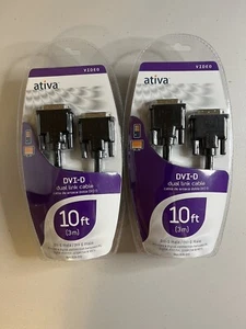 DVI-D Dual-Link Cable 10' Activa Video - New In Package.  2 total Free SH - Afbeelding 1 van 3