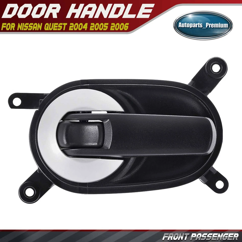 Maçaneta interna da porta do passageiro dianteiro Black Rouge para Nissan Quest 2004 2005 2006 - Imagem 1 de 4
