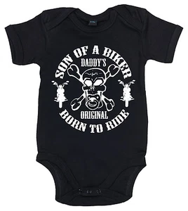 Divertido Baby Body ""Son of a Biker"" Motocicleta Hijos Anarquía Divertido Niño Motocicleta - Imagen 1 de 9