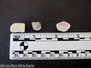 Drei Spodumene Trommelsteine Lot Heilung Kristall Reiki Herz Chakra Frieden - Bild 1 von 1