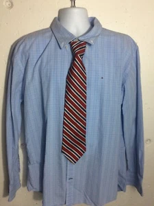 TOMMY HILFIGER Slim Fit Long Sleeve Shirt 100% Cotton Men's Size XXL 2XL (A36) - Picture 1 of 7