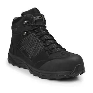 Bota de trabajo de seguridad Regatta Claystone S3 negra/granito vegana puntera/entresuela de acero - Imagen 1 de 1